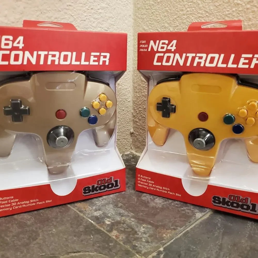 2 N64 Controllers - Gold & Yellow (NEW) - Nintendo64 - Nintendo - Old Skool